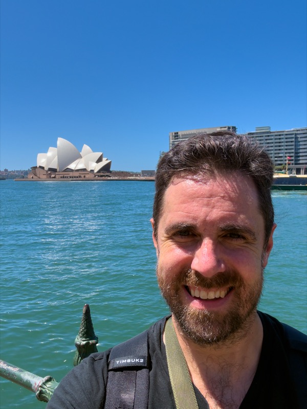 Jon Mullen in front of the Sydney Opera House